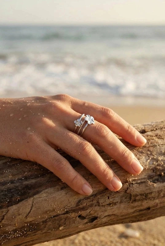 ✨ Bague Lily – Duo Fleurie de Raffinement 🌺