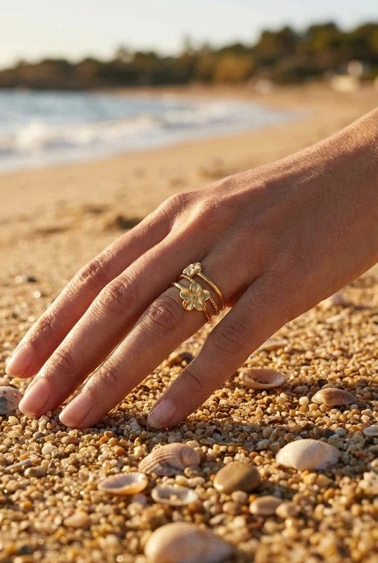 ✨ Bague Lily – Duo Fleurie de Raffinement 🌺