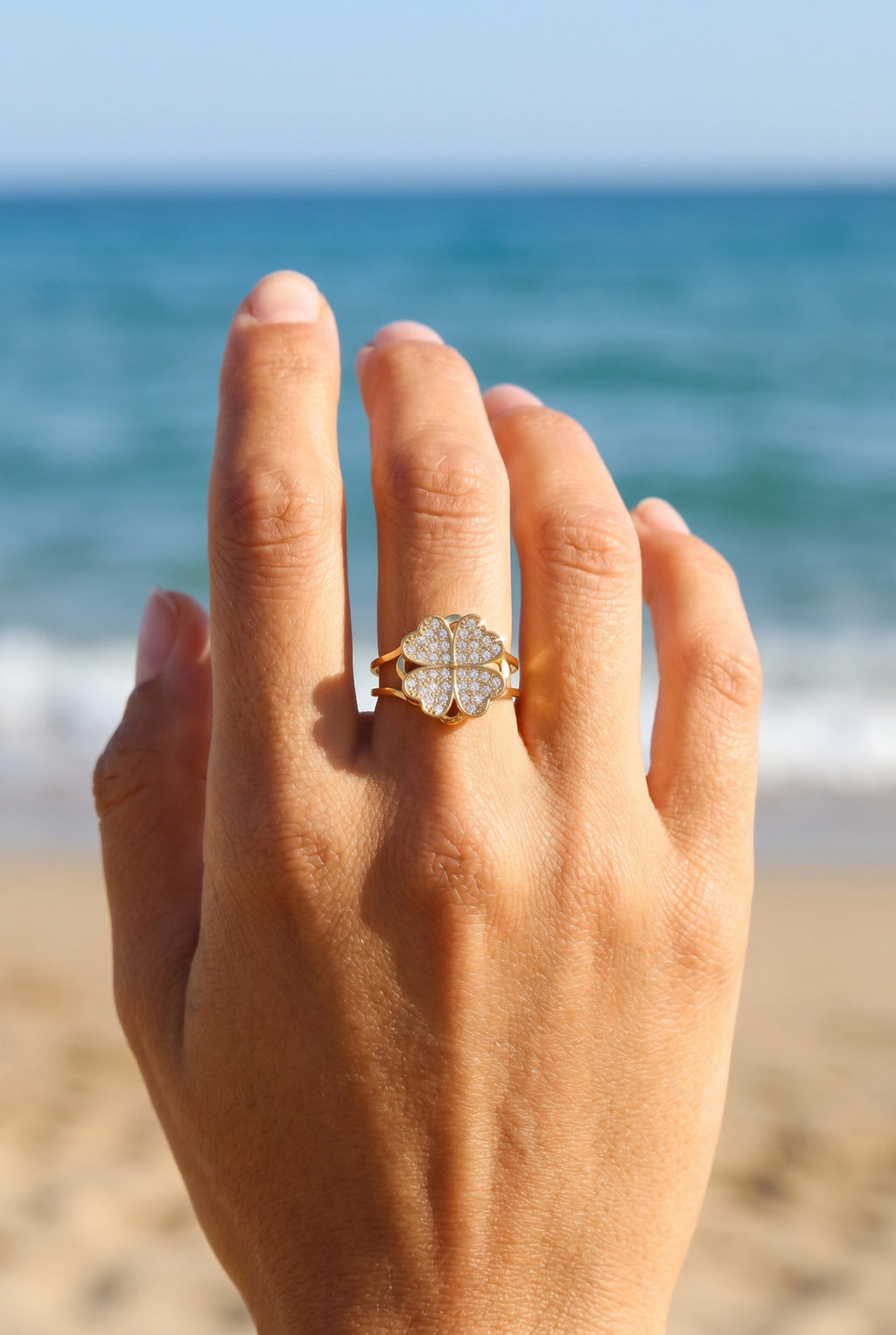 ✨ Bague Anti-Stress Trèfle – Sérénité & Porte-Bonheur 🍀✨