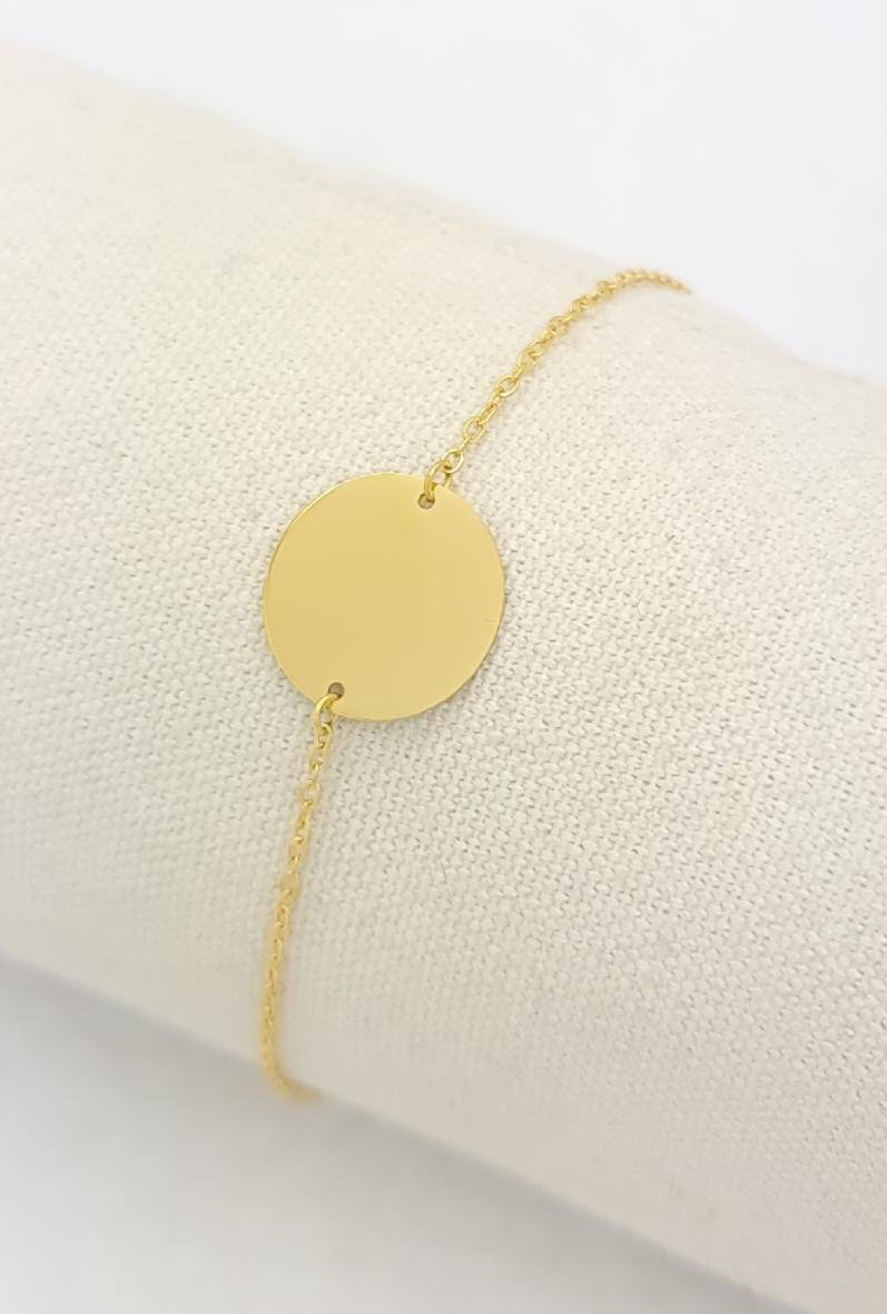 ✨ Bracelet médaille ronde gravable – Personnalisé et intemporel ✨