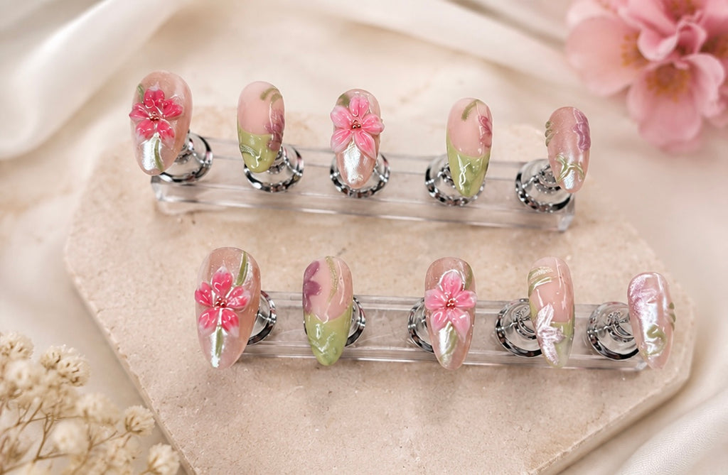 ✨ Press On Nails “Fleur de Rosée” ✨
